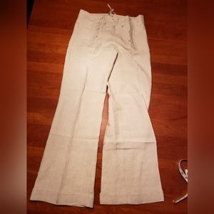 J. Crew Wide-leg Sailor Pants, Size 2, beige linen.